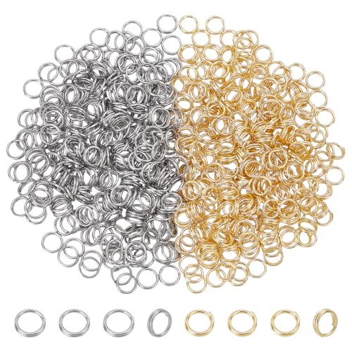 UNICRAFTALE 600 Stück 2 Farben 5mm Edelstahl Split Biegeringe Doppelschlaufen Biegeringe Mini Schlüsselringe Kleine Metallringe Verbinder Für Schlüsselanhänger Schmuck Halsketten Armbänder Ohrringe UNICRAFTALE 600 Stück 2 Farben 5mm Edelstahl Split Biegeringe Doppelschlaufen Biegeringe Mini Schlüsselringe Kleine Metallringe Verbinder Für Schlüsselanhänger Schmuck Halsketten Armbänder Ohrringe von UNICRAFTALE