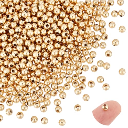 UNICRAFTALE 600 Stück 24K Vergoldete Runde Perlen Abstandsperlen 4mm Glatte Perlen Nahtlose Lose Kugeln Perlen Verbindungsperlen Rondell Abstandsperlen Für Die Herstellung von Armbändern Halsketten UNICRAFTALE 600 Stück 24K Vergoldete Runde Perlen Abstandsperlen 4mm Glatte Perlen Nahtlose Lose Kugeln Perlen Verbindungsperlen Rondell Abstandsperlen Für Die Herstellung von Armbändern Halsketten von UNICRAFTALE