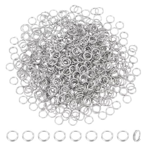 UNICRAFTALE 600 Stück 5mm Edelstahl Biegeringe Doppelschlaufen Biegeringe Mini Schlüsselringe Kleine Metallringe Verbindungsstücke Für Schlüsselanhänger Schmuck Halsketten Armbänder Ohrringe von UNICRAFTALE