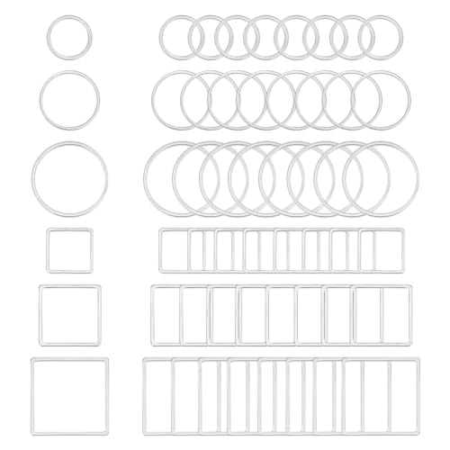 UNICRAFTALE 60Stk 2 Stile 3 Größen Verbindungsringe Edelstahlring Quadratische Verbindungsringe Kreisrahmen Verbinder Schmuckglieder Für Die Herstellung von Armbandketten Schmuck UNICRAFTALE 60Stk 2 Stile 3 Größen Verbindungsringe Edelstahlring Quadratische Verbindungsringe Kreisrahmen Verbinder Schmuckglieder Für Die Herstellung von Armbandketten Schmuck von UNICRAFTALE