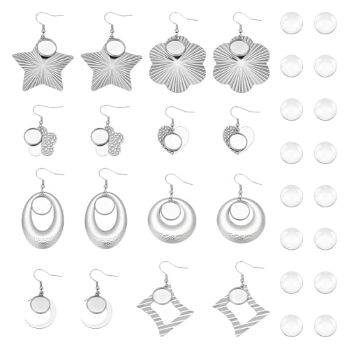 UNICRAFTALE 8 Paar 8 Stile Edelstahl Ohrring Lünette Rohlinge Haken Ohr Lünette Tabletts Stern Mond Herz Baumeln Ohrring Cabochons DIY Blank Dome Ohrringe Herstellung UNICRAFTALE 8 Paar 8 Stile Edelstahl Ohrring Lünette Rohlinge Haken Ohr Lünette Tabletts Stern Mond Herz Baumeln Ohrring Cabochons DIY Blank Dome Ohrringe Herstellung von UNICRAFTALE