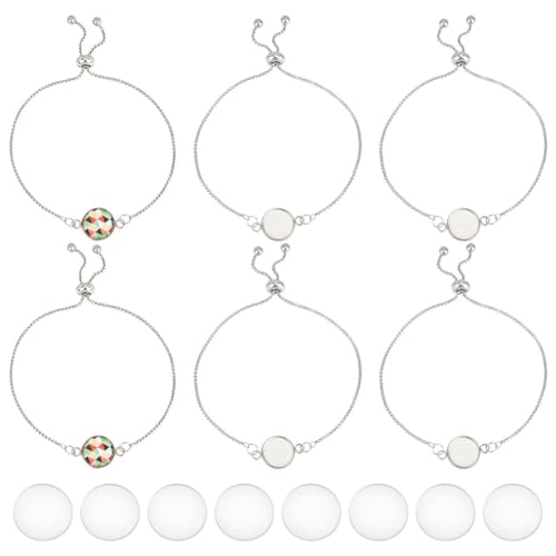 UNICRAFTALE 8 Set DIY Armband Herstellungs Sets Edelstahl Verstellbare Armbänder Flach Rund Cabochon Verbindungs Armband Lünetten Glas Cabochons Leere Armbänder Für Die Schmuckherstellung UNICRAFTALE 8 Set DIY Armband Herstellungs Sets Edelstahl Verstellbare Armbänder Flach Rund Cabochon Verbindungs Armband Lünetten Glas Cabochons Leere Armbänder Für Die Schmuckherstellung von UNICRAFTALE