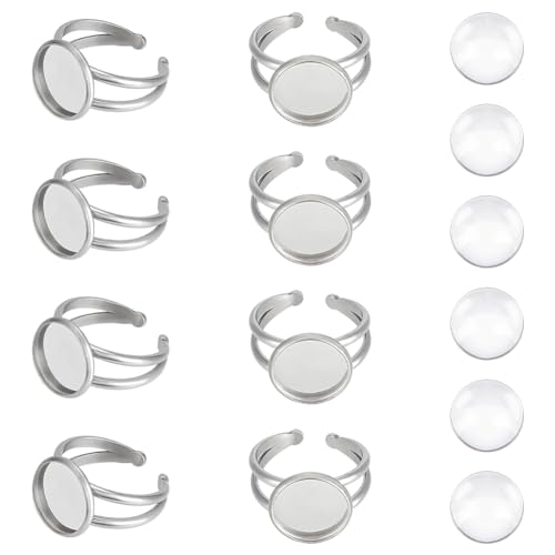 UNICRAFTALE 8 Sets Fingerring Rohlinge Ringlünetten Rohlinge Edelstahl Verstellbare Leere Cabochon Ringeinstellungen Ringe Basis Kit Cabochon Basis Ringbasis Zubehör Für Die Ringherstellung UNICRAFTALE 8 Sets Fingerring Rohlinge Ringlünetten Rohlinge Edelstahl Verstellbare Leere Cabochon Ringeinstellungen Ringe Basis Kit Cabochon Basis Ringbasis Zubehör Für Die Ringherstellung von UNICRAFTALE