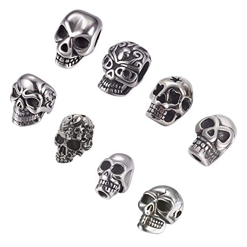 UNICRAFTALE 8 Stk 8 Styles Totenkopf Perlen 2-8 mm Loch Edelstahl Perlen Schädel Perlen Schädel Zwischenperlen Antik Silber Abstandsperlen Für Armbänder Halskette Schmuckherstellung UNICRAFTALE 8 Stk 8 Styles Totenkopf Perlen 2-8 mm Loch Edelstahl Perlen Schädel Perlen Schädel Zwischenperlen Antik Silber Abstandsperlen Für Armbänder Halskette Schmuckherstellung von UNICRAFTALE