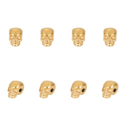 UNICRAFTALE 8 Stück Totenkopf Perlen Edelstahl Totenkopf Perlen Abstandsperlen 11mm Goldene Europäische Perlen Metallperlen Für Halloween Dekoration Für Die Halsketten Armbändern Und Schmuck UNICRAFTALE 8 Stück Totenkopf Perlen Edelstahl Totenkopf Perlen Abstandsperlen 11mm Goldene Europäische Perlen Metallperlen Für Halloween Dekoration Für Die Halsketten Armbändern Und Schmuck von UNICRAFTALE