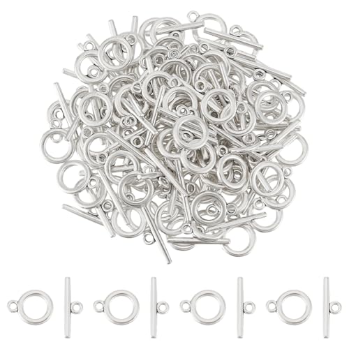 UNICRAFTALE 80 Sets Ring-Knebelverschlüsse, Großpackung, OT-Schmuckverschlüsse, kleine Verschlüsse und Verschlüsse, Armbandherstellung, Ring-Knebelverbinder, DIY, Handwerk für Schmuckherstellung von UNICRAFTALE
