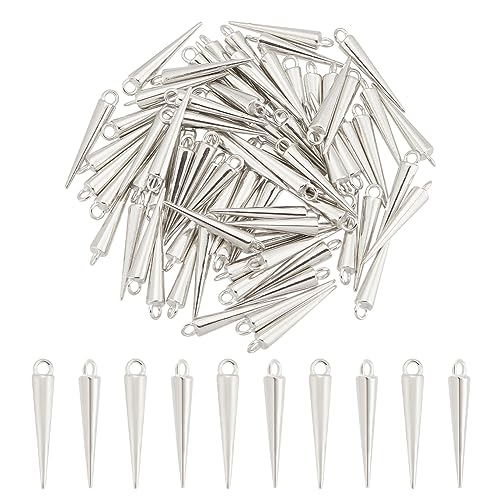 UNICRAFTALE 80 Stück Legierungs Kegel Charm Platin Punk Stil Kegel Anhänger Spike Charm Metall Ohrringe Charm Armband Charms Anhänger Für DIY Schmuckherstellung 25x4 mm UNICRAFTALE 80 Stück Legierungs Kegel Charm Platin Punk Stil Kegel Anhänger Spike Charm Metall Ohrringe Charm Armband Charms Anhänger Für DIY Schmuckherstellung 25x4 mm von UNICRAFTALE