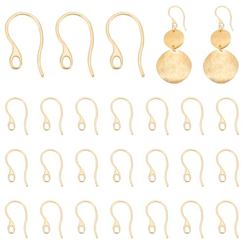 UNICRAFTALE 80 Stück Ohrringe Selber Machen Set Goldene Ohrringhaken Ohrringe Zubehör Edelstahl Französische Ohrringhaken Mit Schlaufen Ohrhaken Für DIY Ohrhänger Schmuckherstellung 22mm von UNICRAFTALE