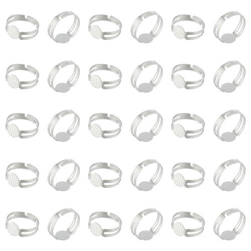 UNICRAFTALE 80 Stück Ringrohling Aus Edelstahl 17 mm Innen Verstellbar Flache Runde Rohlinge Fingerringe Pad Ringbasis Lünette Ablagezubehör Für Die Ringherstellung UNICRAFTALE 80 Stück Ringrohling Aus Edelstahl 17 mm Innen Verstellbar Flache Runde Rohlinge Fingerringe Pad Ringbasis Lünette Ablagezubehör Für Die Ringherstellung von UNICRAFTALE