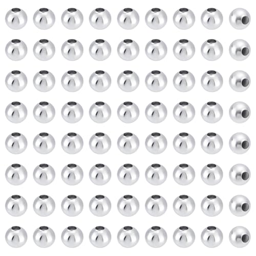 UNICRAFTALE 80 Stück runde Abstandshalter, Edelstahl, lose Perlen, Metallperlen, Abstandshalter, hohl, rund, glatt, für DIY-Armbänder, Halsketten, Schmuckherstellung, 80 Stück UNICRAFTALE 80 Stück runde Abstandshalter, Edelstahl, lose Perlen, Metallperlen, Abstandshalter, hohl, rund, glatt, für DIY-Armbänder, Halsketten, Schmuckherstellung, 80 Stück von UNICRAFTALE