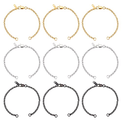 UNICRAFTALE 9 Stück 3 Farben 16.5 cm Armbänder Ketten 304 Edelstahl Armband Verlängerungs Ketten Halbfertige Rolo Kette Mit Biegeringen Karabinerverschlüsse Für Frauen Armbandherstellung UNICRAFTALE 9 Stück 3 Farben 16.5 cm Armbänder Ketten 304 Edelstahl Armband Verlängerungs Ketten Halbfertige Rolo Kette Mit Biegeringen Karabinerverschlüsse Für Frauen Armbandherstellung von UNICRAFTALE