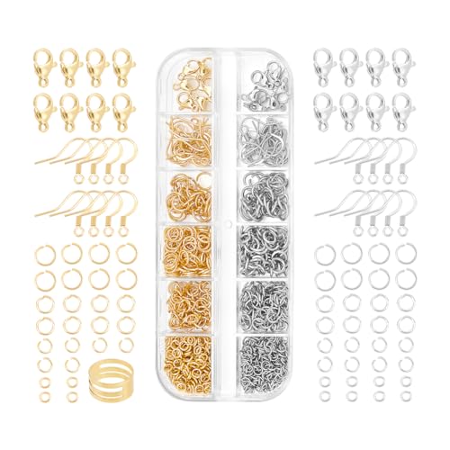 UNICRAFTALE 900 Stück 2 Farben Schmuckherstellungszubehör 304 Edelstahl DIY Schmuckherstellungs Finderset Mit Biegeringen Karabinerverschlüssen Ohrringhaken Für Die Schmuckherstellung Und Reparatur UNICRAFTALE 900 Stück 2 Farben Schmuckherstellungszubehör 304 Edelstahl DIY Schmuckherstellungs Finderset Mit Biegeringen Karabinerverschlüssen Ohrringhaken Für Die Schmuckherstellung Und Reparatur von UNICRAFTALE