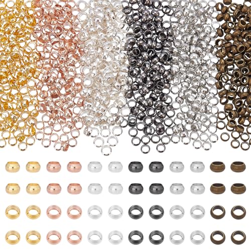 UNICRAFTALE 900 Stück 6 Farben Runde Quetschperlen 3.5mm Glatte Abstandsperlen 2mm Loch Metall Winzige Perlen DIY Armband Quetschperle Lose Perle Für DIY Armbändern Und Halsketten Schmuck UNICRAFTALE 900 Stück 6 Farben Runde Quetschperlen 3.5mm Glatte Abstandsperlen 2mm Loch Metall Winzige Perlen DIY Armband Quetschperle Lose Perle Für DIY Armbändern Und Halsketten Schmuck von UNICRAFTALE
