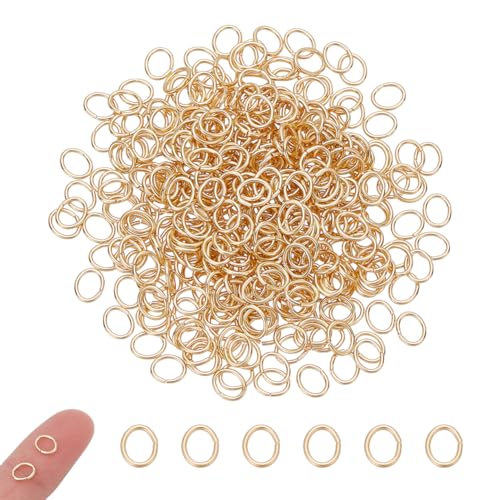 UNICRAFTALE Binderinge aus Edelstahl, oval, geschlossen, 6 x 5 mm, Metallverbinder, Schmuckverbinder, gelötete Binderinge für DIY-Ohrringe, Armbänder, Schmuckherstellung, ca. 400 Stück von UNICRAFTALE