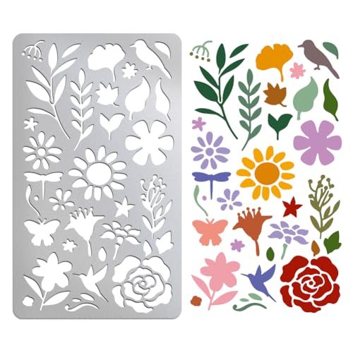 UNICRAFTALE Blumen- und Blätter-Schablone, Metallschablone für Holzverbrennung, Edelstahlschablone, Vögel, Libellen, wiederverwendbare Vorlage zum Schnitzen, Journaling, Zeichnen, Scrapbooking, auf UNICRAFTALE Blumen- und Blätter-Schablone, Metallschablone für Holzverbrennung, Edelstahlschablone, Vögel, Libellen, wiederverwendbare Vorlage zum Schnitzen, Journaling, Zeichnen, Scrapbooking, auf von UNICRAFTALE