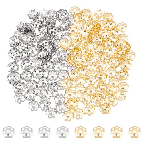 UNICRAFTALE Ca 240 Stk 2 Farben Edelstahl Perlenkappen Blume Endkappen Metall Abstandhalter Perlenkappen Schmuckherstellung Metall Perlen Endkappen Für Armband Halskette 6mm Durchmesser UNICRAFTALE Ca 240 Stk 2 Farben Edelstahl Perlenkappen Blume Endkappen Metall Abstandhalter Perlenkappen Schmuckherstellung Metall Perlen Endkappen Für Armband Halskette 6mm Durchmesser von UNICRAFTALE