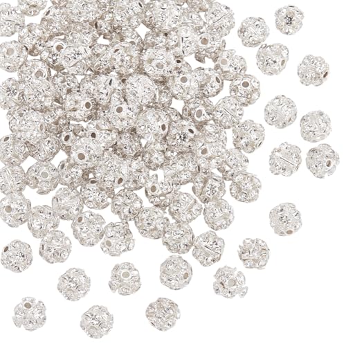 UNICRAFTALE Ca. 100 Stück 6 mm große Messing-Strass-Kugeln, rund, glitzernde Disco-Perlen, Ton, Kristallperlen für selbstgemachten Schmuck, Armband, Halskette, Ohrringe, Bastelloch, 1,2 mm UNICRAFTALE Ca. 100 Stück 6 mm große Messing-Strass-Kugeln, rund, glitzernde Disco-Perlen, Ton, Kristallperlen für selbstgemachten Schmuck, Armband, Halskette, Ohrringe, Bastelloch, 1,2 mm von UNICRAFTALE