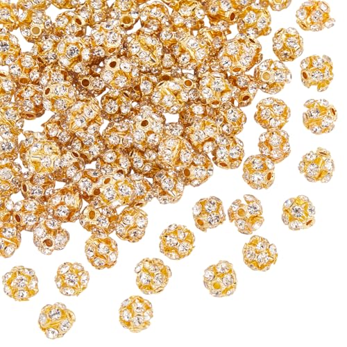 UNICRAFTALE Ca. 100 Stück 6 mm große Messing-Strass-Kugeln, runde Disco-Perlen, goldfarbene glitzernde Perlen, Ton, Kristallperlen für DIY-Schmuck, Armband, Halskette, Ohrringe, Bastelloch, 1,2 mm UNICRAFTALE Ca. 100 Stück 6 mm große Messing-Strass-Kugeln, runde Disco-Perlen, goldfarbene glitzernde Perlen, Ton, Kristallperlen für DIY-Schmuck, Armband, Halskette, Ohrringe, Bastelloch, 1,2 mm von UNICRAFTALE