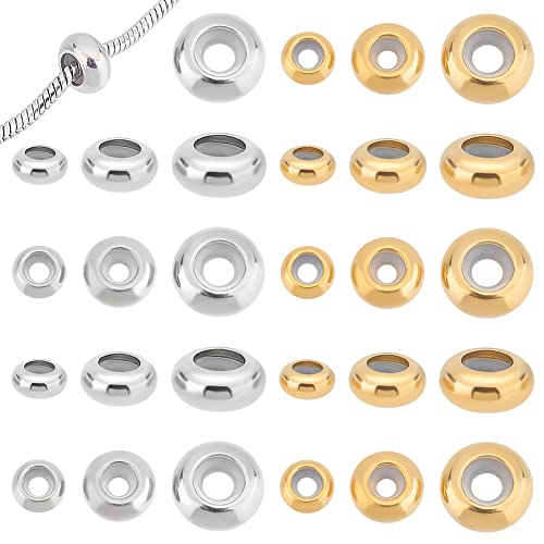 UNICRAFTALE 30 Stk 2 Farben 6/8/10mm Stopper Perlen Schieber Perlen Mit Gummi Innen Rondelle Slider Perlen Metall Abstandsperlen 2/3.5mm Loch Edelstahl Perlen Für Armband Schmuckherstellung UNICRAFTALE 30 Stk 2 Farben 6/8/10mm Stopper Perlen Schieber Perlen Mit Gummi Innen Rondelle Slider Perlen Metall Abstandsperlen 2/3.5mm Loch Edelstahl Perlen Für Armband Schmuckherstellung von UNICRAFTALE