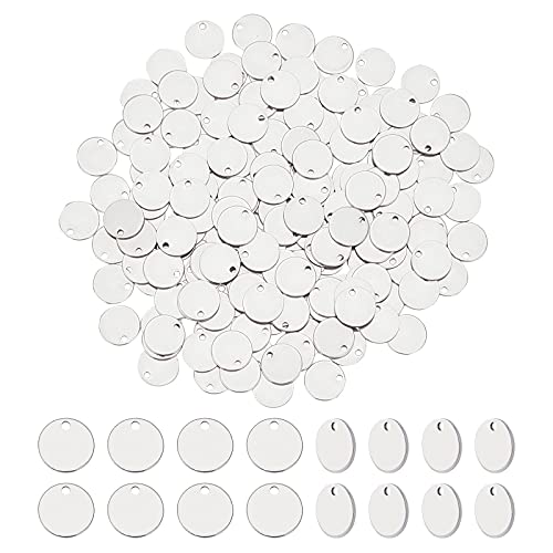 UNICRAFTALE Ca. 300 Stück 10x1 mm Edelstahl Charms Stanzen Blank Tag Flache Runde Edelstahl Farbe Anhänger Für Schmuckherstellung Loch 1.4 mm von UNICRAFTALE
