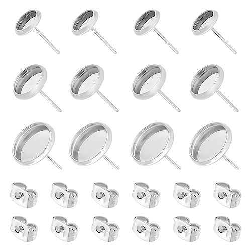 UNICRAFTALE Ca. 38 Satz 3 Größen 6/8/10 mm Tablett Ohrring Lünette 304 Edelstahl Ohrstecker Einstellung 0.6 mm Pin Ohrring Blank Lünette Tablett Für Die Schmuckherstellung, Edelstahl Farbe UNICRAFTALE Ca. 38 Satz 3 Größen 6/8/10 mm Tablett Ohrring Lünette 304 Edelstahl Ohrstecker Einstellung 0.6 mm Pin Ohrring Blank Lünette Tablett Für Die Schmuckherstellung, Edelstahl Farbe von UNICRAFTALE