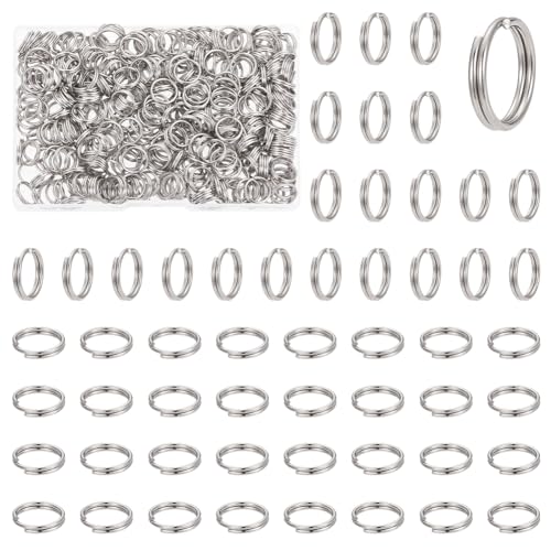 UNICRAFTALE Ca. 400 Stück 12x2 mm Spaltringe 304 Edelstahl Sprungring Edelstahl Farbe Springender Ring Für Die Herstellung von Choker Halsketten, Die Etwa 10 mm Innendurchmesser Herstellen von UNICRAFTALE