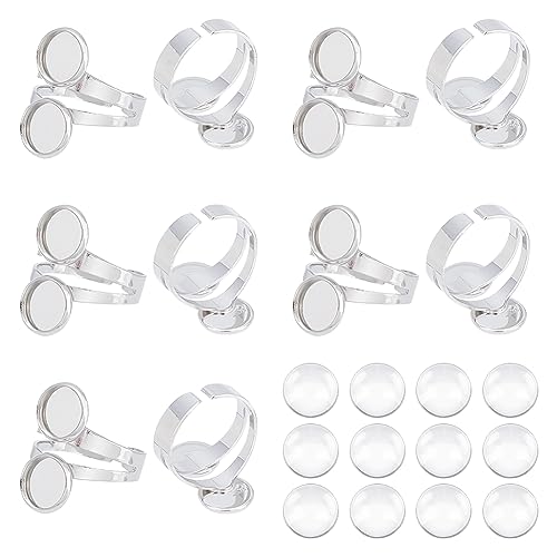 UNICRAFTALE DIY Manschettenringe Größe 10 1/2 Offenes Manschettenring Lünetten Tablett Doppel Fingerring Messing Cabochon Ring Basen Mit Glascabochons Manschettenringe Set Für Ringherstellung UNICRAFTALE DIY Manschettenringe Größe 10 1/2 Offenes Manschettenring Lünetten Tablett Doppel Fingerring Messing Cabochon Ring Basen Mit Glascabochons Manschettenringe Set Für Ringherstellung von UNICRAFTALE