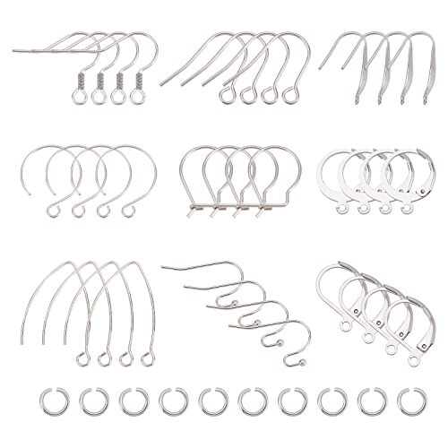 UNICRAFTALE DIY Ohrring Set 140Stk 304 Edelstahl Ohrhaken 40Stk Leverback Ohrringe 20Stk 4mm Offene Biegeringe Ohrringe Selber Machen Set Metall Ohrring Haken Für DIY Weihnachtstag Schmuckherstellung von UNICRAFTALE