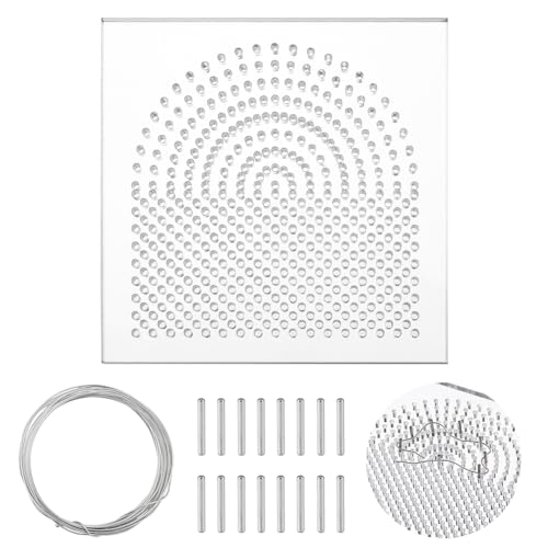 UNICRAFTALE Drahtbiegevorrichtung Drahtelemente 10x10 cm Quadratische Wickelbretter Aus Acrylfaden Zahnseide Organizer Mit Metallstiften Für Werkzeuge Zur Schmuckherstellung Und Drahtwickelzubehör von UNICRAFTALE