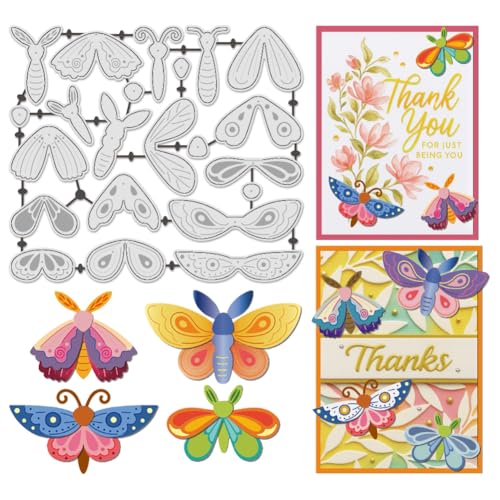 UNICRAFTALE Dreamy Moth Metall-Stanzformen für Kartenherstellung, Schmetterling, Insekten, Karbonstahl, Prägeschablone, Scrapbooking, Schablone für DIY-Fotoalbum, Dekoration UNICRAFTALE Dreamy Moth Metall-Stanzformen für Kartenherstellung, Schmetterling, Insekten, Karbonstahl, Prägeschablone, Scrapbooking, Schablone für DIY-Fotoalbum, Dekoration von UNICRAFTALE