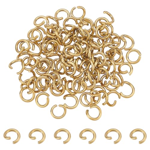 UNICRAFTALE Etwa 100 Stück echte 18 Karat vergoldete ovale Binderinge aus 304 Edelstahl, 8 mm, offene Binderinge, Verbindungsringe, Spaltringe für Bastelbedarf, Schlüsselanhänger, Ohrringe UNICRAFTALE Etwa 100 Stück echte 18 Karat vergoldete ovale Binderinge aus 304 Edelstahl, 8 mm, offene Binderinge, Verbindungsringe, Spaltringe für Bastelbedarf, Schlüsselanhänger, Ohrringe von UNICRAFTALE