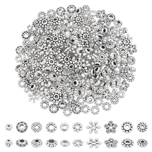 UNICRAFTALE Etwa 300 Stück 10 Stile tibetischer Stil Abstandshalter Perlen Antik Silber Lose Perlen Metallperlen Glatte Armbandperlen Findet für Ohrringe, Halsketten, Armbänder, Schmuckherstellung UNICRAFTALE Etwa 300 Stück 10 Stile tibetischer Stil Abstandshalter Perlen Antik Silber Lose Perlen Metallperlen Glatte Armbandperlen Findet für Ohrringe, Halsketten, Armbänder, Schmuckherstellung von UNICRAFTALE