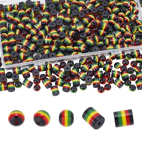 UNICRAFTALE Etwa 300 Stück 2 Stile Jamaika-Perlen, Harz, Rasta-Perlen, 8 mm, runde afrikanische Abstandshalter, Jamaika-Perlen, lose Perlen für Halsketten, Ohrringe, Armbänder, DIY-Schmuckherstellung UNICRAFTALE Etwa 300 Stück 2 Stile Jamaika-Perlen, Harz, Rasta-Perlen, 8 mm, runde afrikanische Abstandshalter, Jamaika-Perlen, lose Perlen für Halsketten, Ohrringe, Armbänder, DIY-Schmuckherstellung von UNICRAFTALE