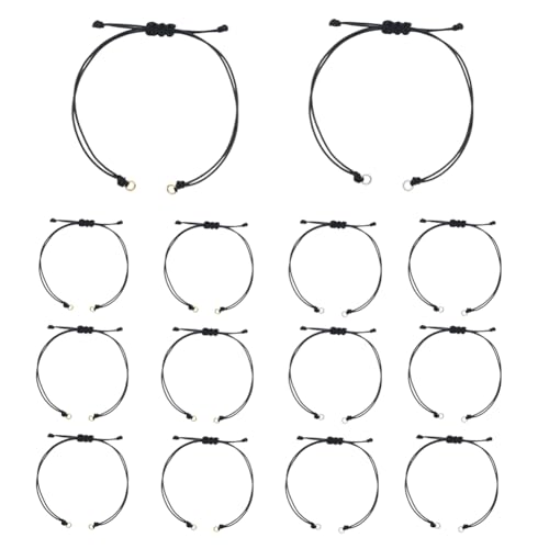 UNICRAFTALE Gewachste Polyester-Kordel-Armbänder, halbfertige Armbänder, schwarz, verstellbare Armbänder, Knotenseil, handgefertigt, Freundschaftsarmband mit 2 Farben, offene Binderinge für UNICRAFTALE Gewachste Polyester-Kordel-Armbänder, halbfertige Armbänder, schwarz, verstellbare Armbänder, Knotenseil, handgefertigt, Freundschaftsarmband mit 2 Farben, offene Binderinge für von UNICRAFTALE