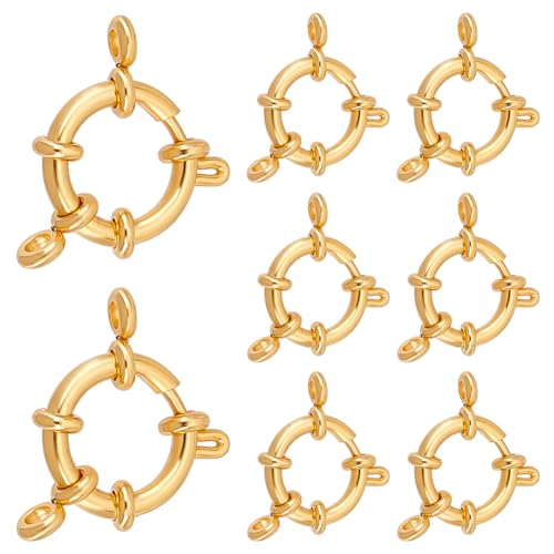 UNICRAFTALE 8 Stk Schmuckverschluss Goldene Kettenverschluss Edelstahl Federringverschlüsse Geschlossene Ringverschlüsse Armband Ketten Verschlüsse Frühling Clasps Für DIY Schmuckherstellung 23x14mm von UNICRAFTALE