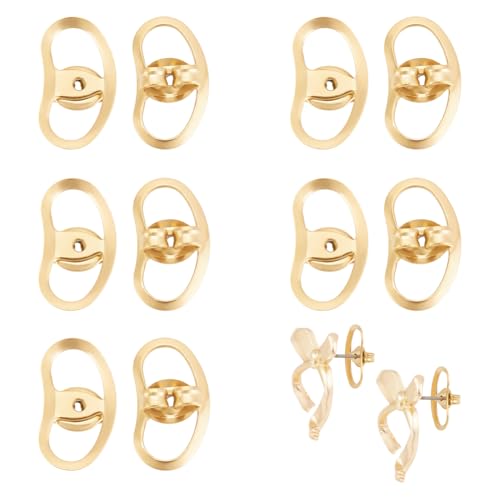 UNICRAFTALE Goldene Ohrmuttern, Metall-Ohrring-Verschlüsse, Ersatzteile, Ohrring-Heber, sichere Ohrring-Verschlüsse, Verriegelung für Ohrstecker, Platin, verstellbare Ohrring-Heber, 10 Stück von UNICRAFTALE