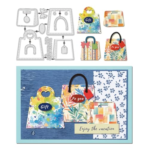 UNICRAFTALE Handtaschen-Stanzschablonen aus Karbonstahl, Schablonen, Clutch, Tasche, Rahmen, Stanzformen für Papierkarten, dekorative Prägepapier-Stanzschablonen für Scrapbooking, Fotoalbum, 11 Stück von UNICRAFTALE