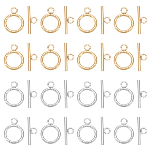 UNICRAFTALE Knebelverschlüsse für die Schmuckherstellung, 304 Edelstahl, runde Knebelverschlüsse, Metallstange und Ringverschluss, kleine Halskette, Schmuckverschluss und Verschlüsse, 16 Sets UNICRAFTALE Knebelverschlüsse für die Schmuckherstellung, 304 Edelstahl, runde Knebelverschlüsse, Metallstange und Ringverschluss, kleine Halskette, Schmuckverschluss und Verschlüsse, 16 Sets von UNICRAFTALE