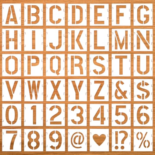 UNICRAFTALE Kunststoff-Schablonen mit großen Buchstaben, wiederverwendbar, Zahlen, Malvorlagen, Brennschablonen für Scrapbooking, Festival, Kunstprojekte, Zeichnen, Gravur, lang, 12 cm, 42 Stück von UNICRAFTALE