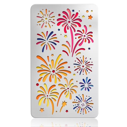 UNICRAFTALE Metall-Feuerwerk-Schablonen zum Basteln, Holzbrennen, Weihnachtsfeuerwerk, Schablone, Edelstahl, wiederverwendbar, Neujahrs-Feuerwerk-Vorlage für Feier, Karte, Scrapbooking, Neujahr UNICRAFTALE Metall-Feuerwerk-Schablonen zum Basteln, Holzbrennen, Weihnachtsfeuerwerk, Schablone, Edelstahl, wiederverwendbar, Neujahrs-Feuerwerk-Vorlage für Feier, Karte, Scrapbooking, Neujahr von UNICRAFTALE