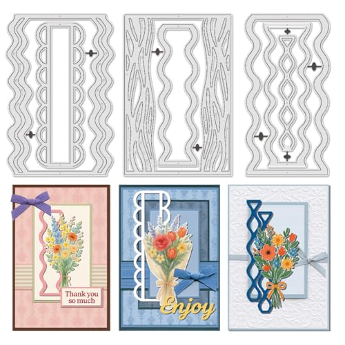UNICRAFTALE Metall-Stanzformen für Kartenherstellung, Wellenrahmen, Wellenrahmen, Karbonstahl, Prägeschablone für DIY, Scrapbooking, Fotoalbum, Dekoration, 7 Stück UNICRAFTALE Metall-Stanzformen für Kartenherstellung, Wellenrahmen, Wellenrahmen, Karbonstahl, Prägeschablone für DIY, Scrapbooking, Fotoalbum, Dekoration, 7 Stück von UNICRAFTALE