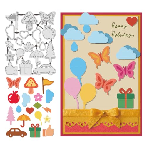 UNICRAFTALE Metall-Stanzformen für Kartenherstellung, Wetterstanzformen, Apfel, Blume, Baum, Auto, Schablonen, Scrapbooking, Prägeschablone für Grußkarten, Papieralbum, Basteldekoration UNICRAFTALE Metall-Stanzformen für Kartenherstellung, Wetterstanzformen, Apfel, Blume, Baum, Auto, Schablonen, Scrapbooking, Prägeschablone für Grußkarten, Papieralbum, Basteldekoration von UNICRAFTALE