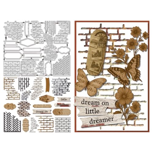 UNICRAFTALE Metall-Stanzformen für Ziegelmauer, wiederverwendbar, Retro-Design, Prägeschablonen, Hintergrundschablonen für Kartenherstellung, Basteln, Scrapbooking, Dekoration UNICRAFTALE Metall-Stanzformen für Ziegelmauer, wiederverwendbar, Retro-Design, Prägeschablonen, Hintergrundschablonen für Kartenherstellung, Basteln, Scrapbooking, Dekoration von UNICRAFTALE