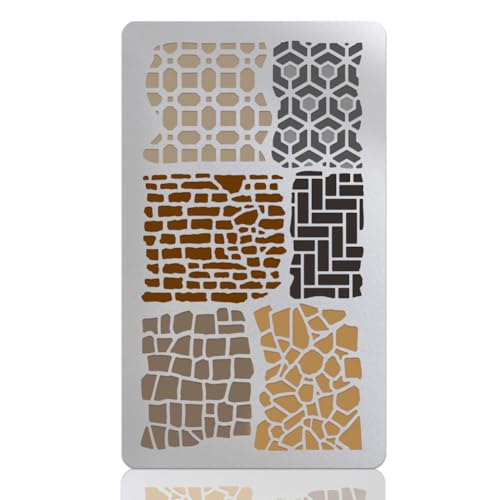 UNICRAFTALE Metallschablone für Ziegelstruktur, Schichtung, Zeichenschablonen, Edelstahl, Malschablonen, wiederverwendbare Textur, gemischte Medienschablone zum Malen auf Wand, Leinwand, Holz, UNICRAFTALE Metallschablone für Ziegelstruktur, Schichtung, Zeichenschablonen, Edelstahl, Malschablonen, wiederverwendbare Textur, gemischte Medienschablone zum Malen auf Wand, Leinwand, Holz, von UNICRAFTALE