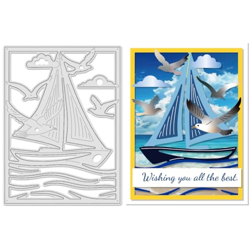 UNICRAFTALE Möwen-Stanzformen für Kartenherstellung, Segelboot-Thema, Vogelrahmen, Stanzformen, Metall-Cutdie für Scrapbooking, Schablone, DIY, Prägepapier, Fotoalbum, Basteldekoration UNICRAFTALE Möwen-Stanzformen für Kartenherstellung, Segelboot-Thema, Vogelrahmen, Stanzformen, Metall-Cutdie für Scrapbooking, Schablone, DIY, Prägepapier, Fotoalbum, Basteldekoration von UNICRAFTALE