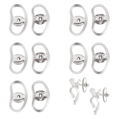UNICRAFTALE Ohrmuttern, Metall-Ohrring-Verschlüsse, Ersatzteile, Ohrring-Heber, sichere Ohrring-Verschlüsse, Verriegelung für Ohrstecker, Platin, verstellbare Ohrring-Heber, Verschlüsse für Pfosten von UNICRAFTALE
