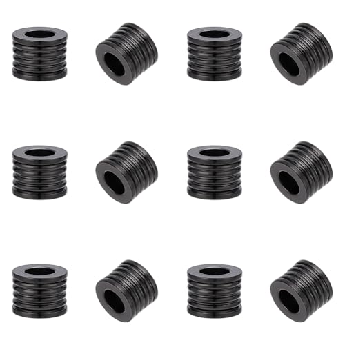 UNICRAFTALE Paracord-Perlen, Abstandshalter, Edelstahl, Abstandshalter, Metall, schwarz, gerillt, 8 mm Durchmesser, lose Perlen für selbstgemachte europäische Armbänder, Halsketten, Schmuckherstellung UNICRAFTALE Paracord-Perlen, Abstandshalter, Edelstahl, Abstandshalter, Metall, schwarz, gerillt, 8 mm Durchmesser, lose Perlen für selbstgemachte europäische Armbänder, Halsketten, Schmuckherstellung von UNICRAFTALE