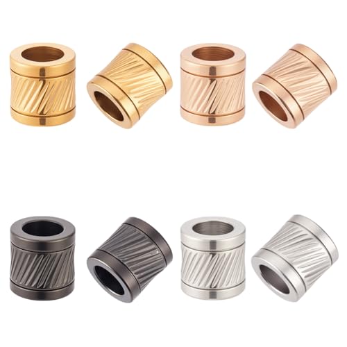 UNICRAFTALE Paracord-Perlen aus 304 Edelstahl, Abstandshalter mit Köpermuster, gerilltes Rohr, Schlüsselband, Perlen, 10 mm, großes Loch, lose Perlen für DIY-Armbänder, Halsketten, Schmuckherstellung UNICRAFTALE Paracord-Perlen aus 304 Edelstahl, Abstandshalter mit Köpermuster, gerilltes Rohr, Schlüsselband, Perlen, 10 mm, großes Loch, lose Perlen für DIY-Armbänder, Halsketten, Schmuckherstellung von UNICRAFTALE