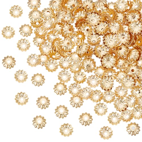 UNICRAFTALE Perlenkappen, Abstandshalter, Edelstahl, für selbstgemachte Ohrringe, Armbänder, Halsketten, Schmuckherstellung, 1,2 mm, 5,5 mm, 18 Karat vergoldet, 200 Stück UNICRAFTALE Perlenkappen, Abstandshalter, Edelstahl, für selbstgemachte Ohrringe, Armbänder, Halsketten, Schmuckherstellung, 1,2 mm, 5,5 mm, 18 Karat vergoldet, 200 Stück von UNICRAFTALE