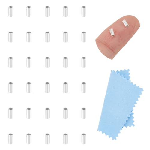 UNICRAFTALE Quetschperlen, 925er-Silber, Abstandshalter, 4 x 2 mm, Metall-Stopper, Quetschperlen, für selbstgemachte Ohrringe, Armbänder, Halsketten, Schmuckherstellung und Basteln, 30 Stück UNICRAFTALE Quetschperlen, 925er-Silber, Abstandshalter, 4 x 2 mm, Metall-Stopper, Quetschperlen, für selbstgemachte Ohrringe, Armbänder, Halsketten, Schmuckherstellung und Basteln, 30 Stück von UNICRAFTALE